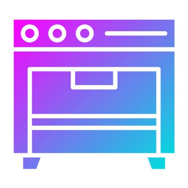 Pişirme Sobası Vektör Simgesi Tasarım İllüstrasyonu