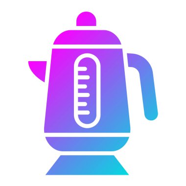 Elektrikli Kettle Vektör Simgesi Tasarım Çizimi