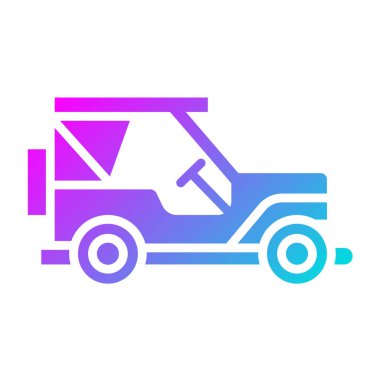 Jeep Vektör Simgesi Tasarım İllüstrasyonu