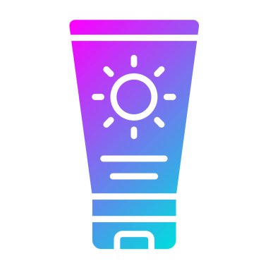 Güneş Kremi Vektörü Simgesi Tasarım Çizimi