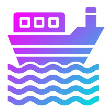 Tekne Vektörü Simgesi Tasarım Çizimi