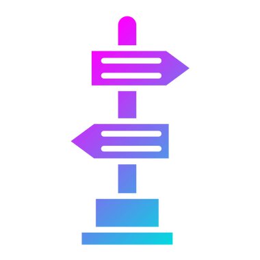 Yol İşareti Vektör Simgesi Tasarım İllüstrasyonu