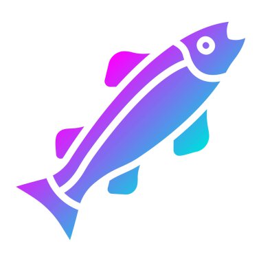 Somon Vektörü Simgesi Tasarım İllüstrasyonu