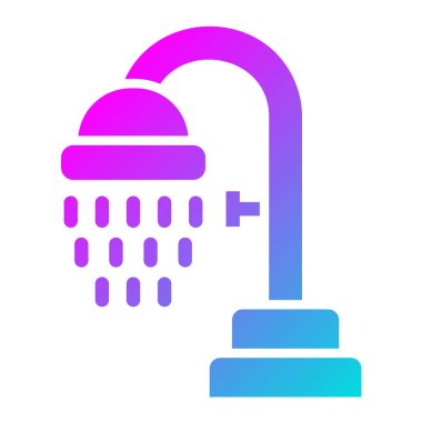 Duş Vektörü Simgesi Tasarım İllüstrasyonu