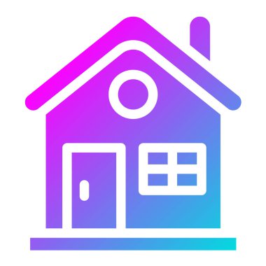 Ev Vektörü Simgesi Tasarım İllüstrasyonu