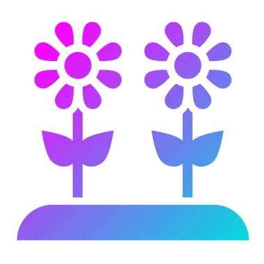 Gül Vektörü Simgesi Tasarım İllüstrasyonu