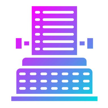 Daktilo Vektör Simgesi Tasarım İllüstrasyonu