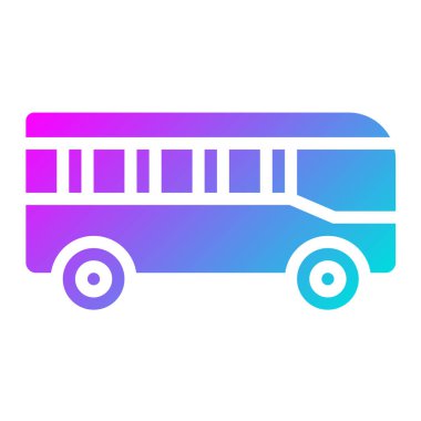 Otobüs Vektörü Simgesi Tasarım İllüstrasyonu