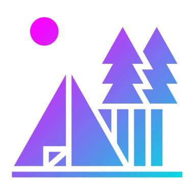 Kamp Vektörü Simgesi Tasarım İllüstrasyonu