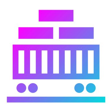 Kargo Treni Vektör Simgesi Tasarım İllüstrasyonu