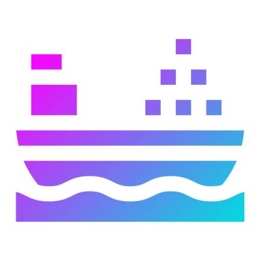 Kargo gemisi Vektör Simgesi Tasarım İllüstrasyonu