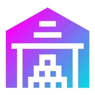 Depo Vektör Simgesi Tasarım İllüstrasyonu