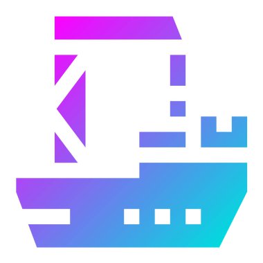 Kargo gemisi Vektör Simgesi Tasarım İllüstrasyonu