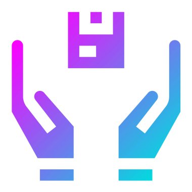 Paket Tutma Vektörü Simgesi Tasarım İllüstrasyonu