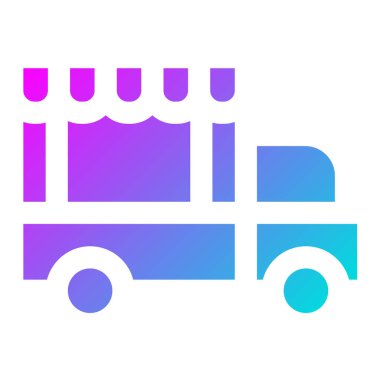 Yiyecek Kamyonu Vektör Simgesi Tasarım Çizimi