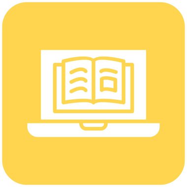 E-Öğrenme Vektörü Simgesi Tasarım İllüstrasyonu