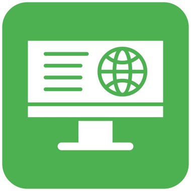 Çevrimiçi İş Vektörü Simgesi Tasarım İllüstrasyonu