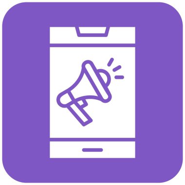 Mobil Pazarlama Vektörü Simgesi Tasarım İllüstrasyonu