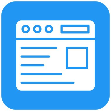 Web Sitesi İçerik Vektörü Simgesi Tasarım İllüstrasyonu