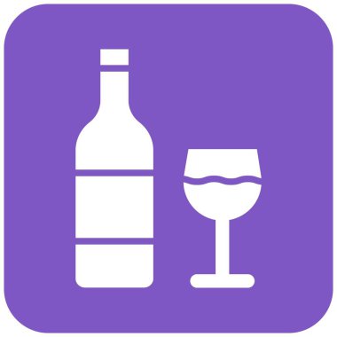 Şarap Vektörü Simgesi Tasarım Çizimi