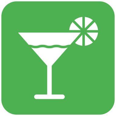 Kokteyl Vektör Simgesi Tasarım İllüstrasyonu