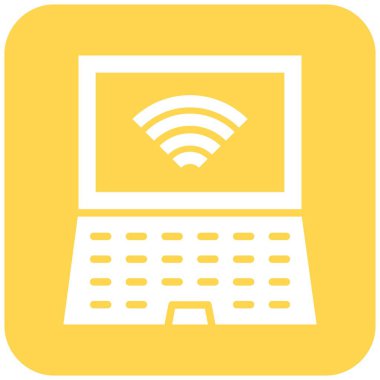 Laptop Vektör Simgesi Tasarım Çizimi