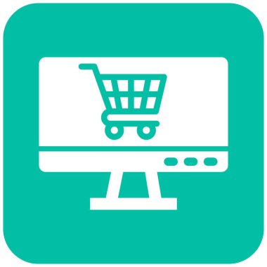 Çevrimiçi alışveriş vektörü Simge Tasarım İllüstrasyonu