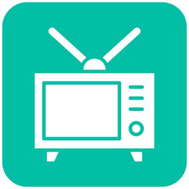 Televizyon Vektörü Simgesi Tasarım İllüstrasyonu