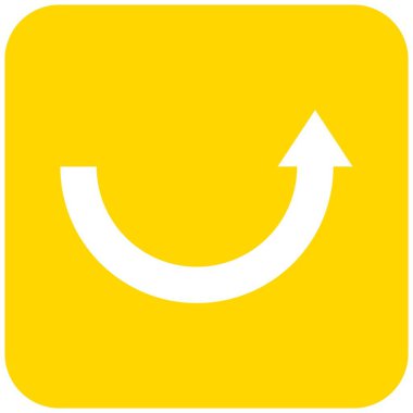 Eğri ok Vektör Simgesi Tasarım İllüstrasyonu