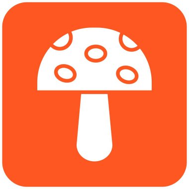 Mantar Vektörü Simgesi Tasarım İllüstrasyonu