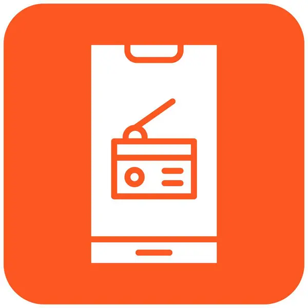 Radyo Vektörü Simgesi Tasarım İllüstrasyonu