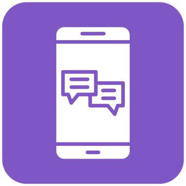 Mobil sohbet Vektör Simgesi Tasarım İllüstrasyonu