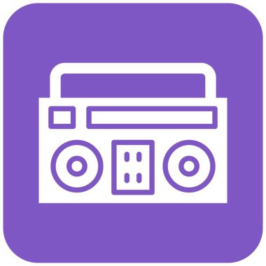 Boombox Vektör Simgesi Tasarım İllüstrasyonu