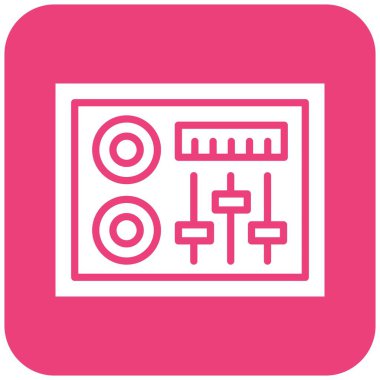 Dj Karıştırıcı Vektör Simgesi Tasarım İllüstrasyonu