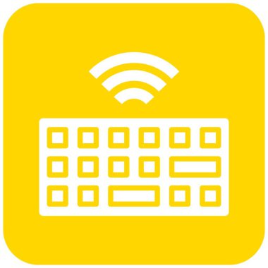 Kablosuz Klavye Vektör Simgesi Tasarım İllüstrasyonu