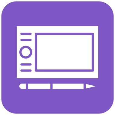 Grafik Tableti Vektör Simgesi Tasarım İllüstrasyonu