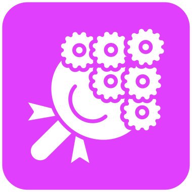 Buket Vektör Simgesi Tasarımı Çizimi