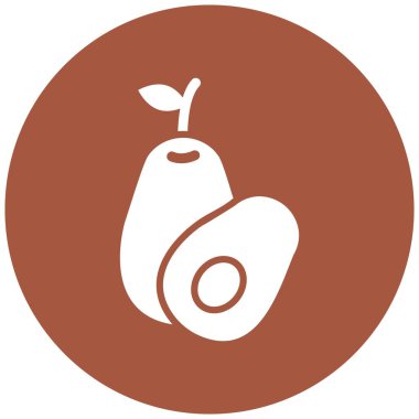 Avokado Vektör Simgesi Tasarım İllüstrasyonu