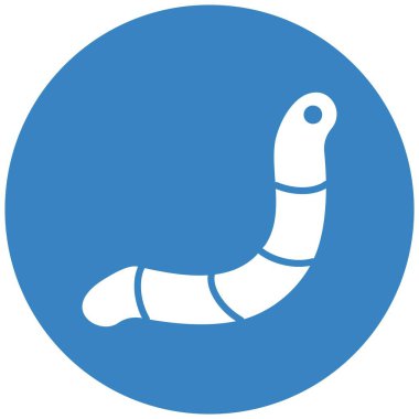 Solucan Vektörü Simgesi Tasarım İllüstrasyonu