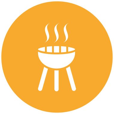Barbekü Vektör Simgesi Tasarım İllüstrasyonu