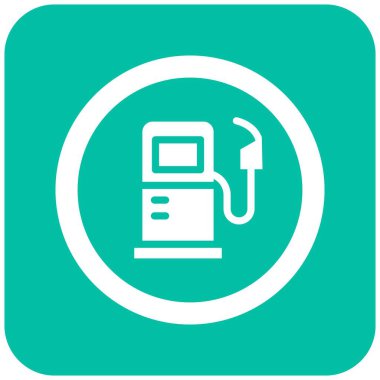 Benzin İstasyonu Vektör Simgesi Tasarım İllüstrasyonu