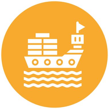 Kargo gemisi Vektör Simgesi Tasarım İllüstrasyonu