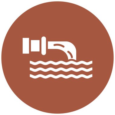 Atık Su Vektörü Simgesi Tasarım Çizimi