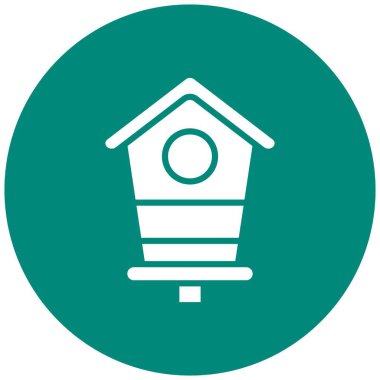 Kuş Evi Vektör Simgesi Tasarım İllüstrasyonu