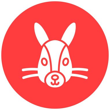 Tavşan Vektörü Simgesi Tasarım İllüstrasyonu