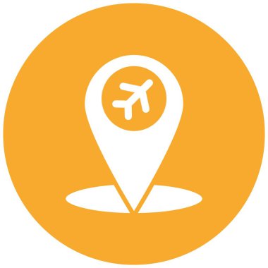 Havaalanı konumu Vektör Simgesi Tasarım İllüstrasyonu