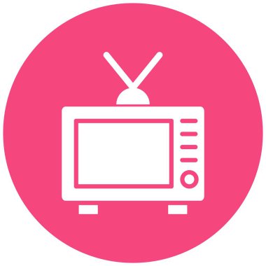 Televizyon Vektörü Simgesi Tasarım İllüstrasyonu