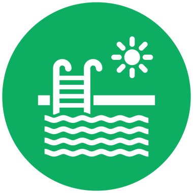 Yüzme havuzu Vektör Simgesi Tasarım İllüstrasyonu