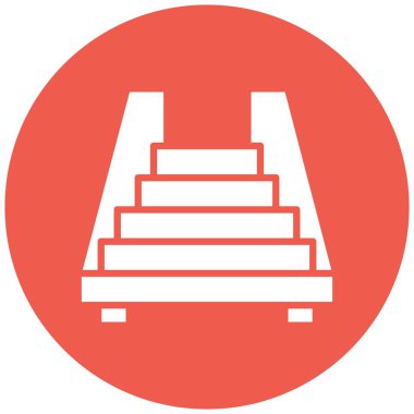 Merdiven Vektörü Simgesi Tasarım Çizimi