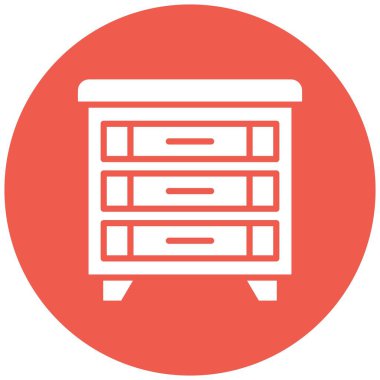Çekmeceler Vektör Simgesi Tasarım Çizimi